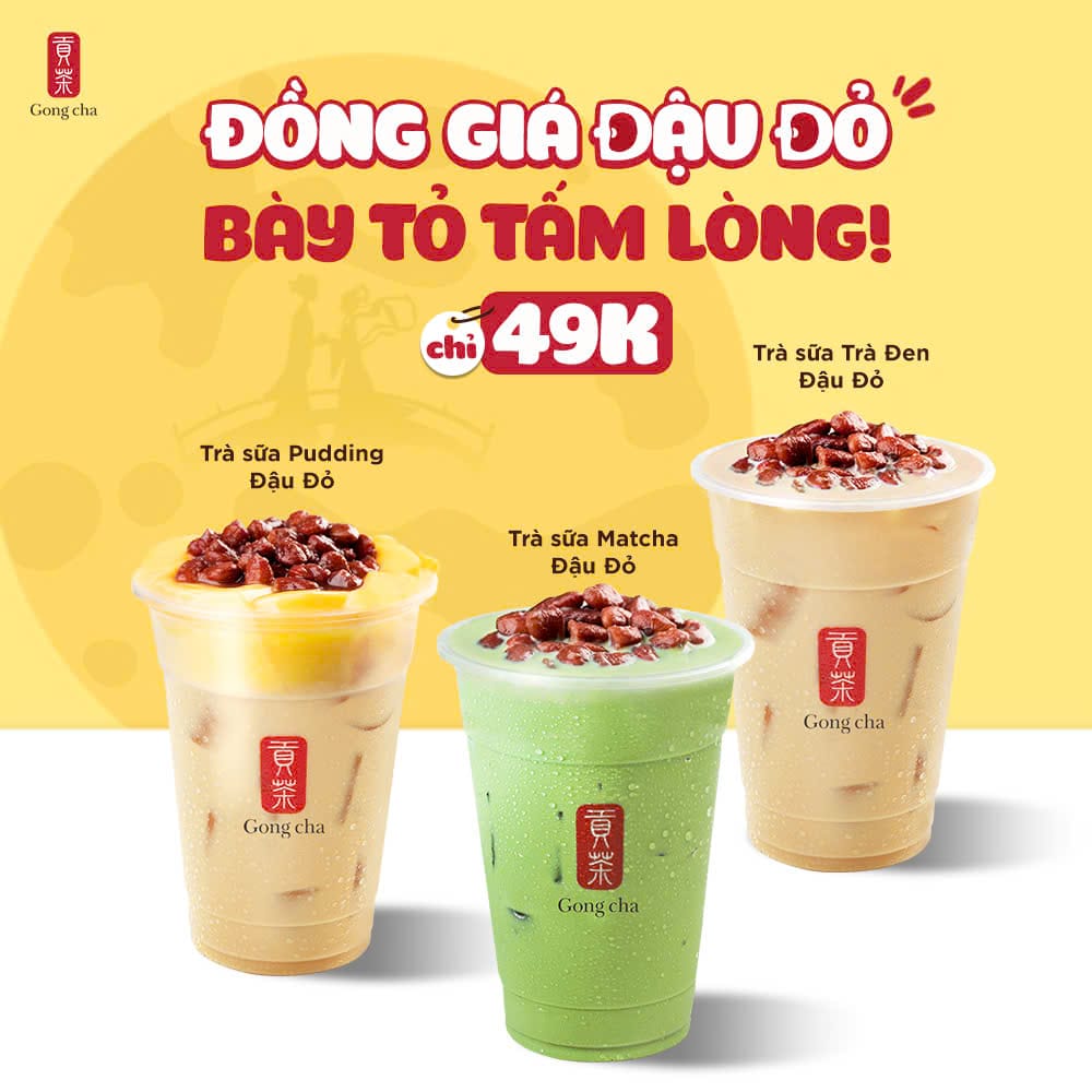 Đồng Giá Đậu Đỏ Bày Tỏ Tấm Lòng – Gong Cha Vietnam