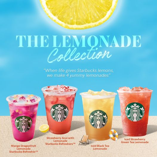 When life gives lemons, Starbucks make yummy lemonades