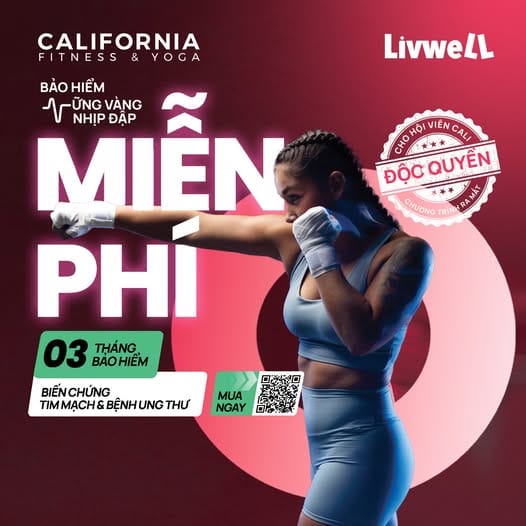 Ưu đãi đặc biệt: MIỄN 3 THÁNG PHÍ BẢO HIỂM - CALIFORNIA Fitness & Yoga