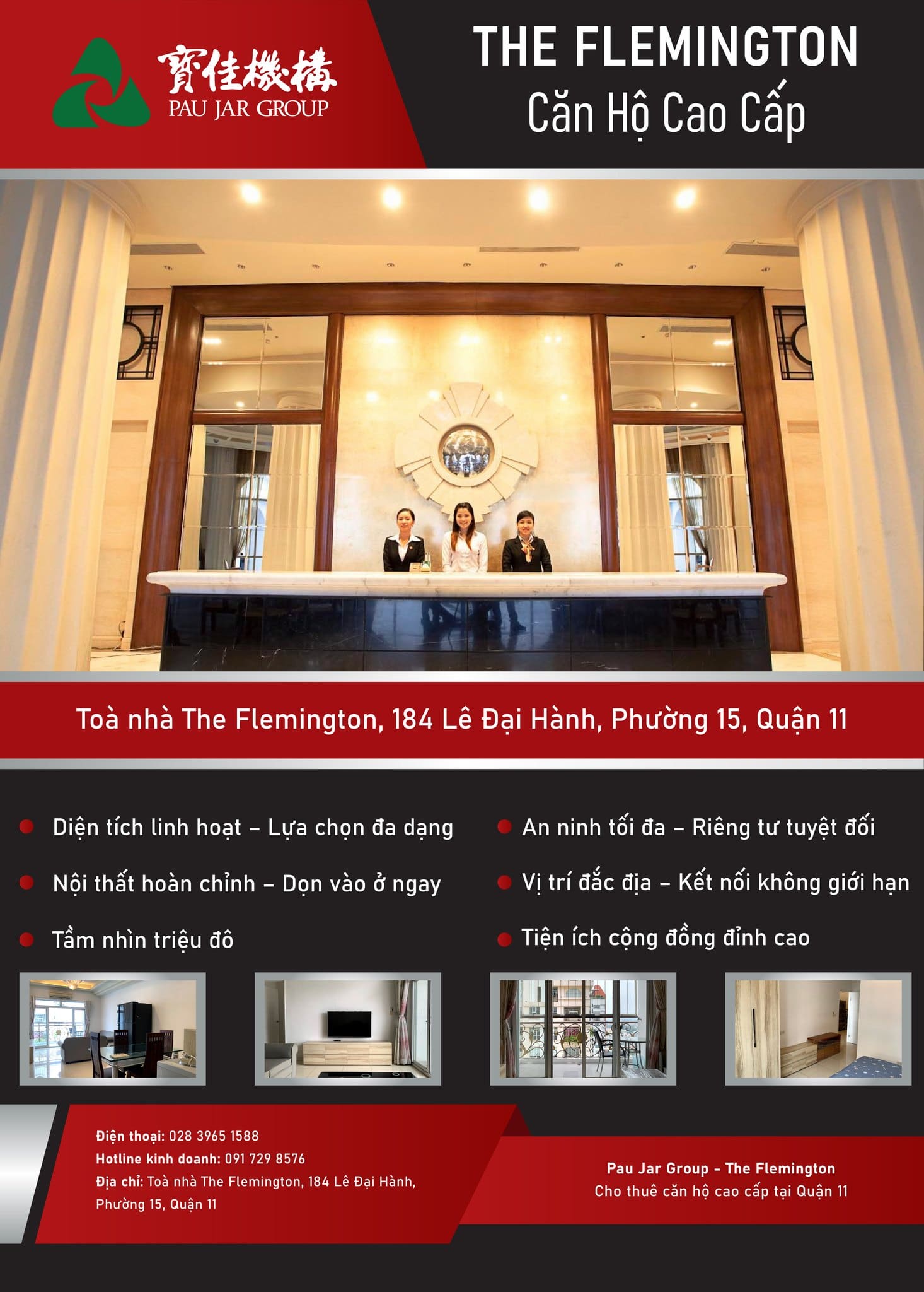 Pau Jar Group – The Flemington: Cho thuê căn hộ cao cấp tại Quận 11