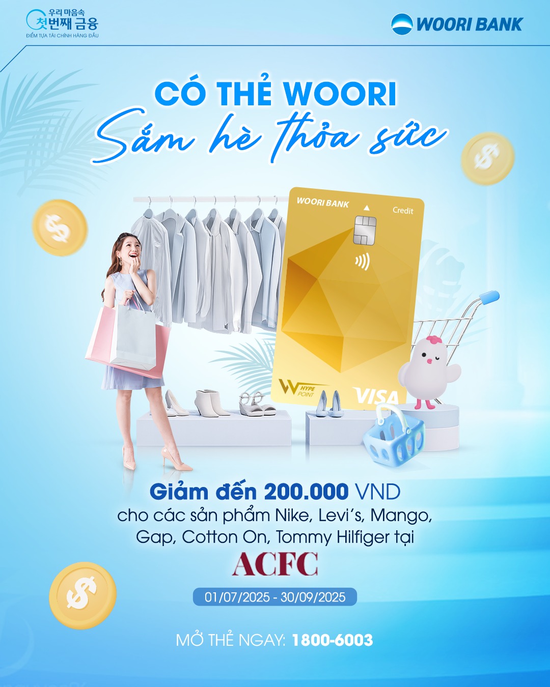 WOORI BANK - CÓ THẺ WOORI, SẮM HÈ THỎA SỨC