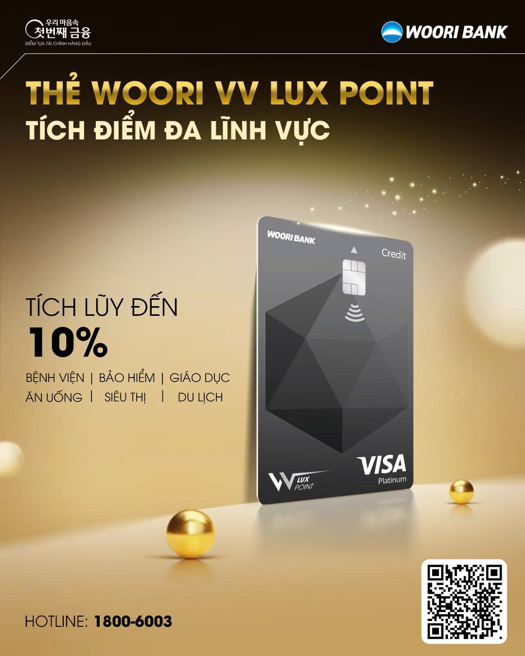 WOORI VV LUX POINT CARD - THE MORE YOU SPEND - THE MORE POINTS YOU EARN