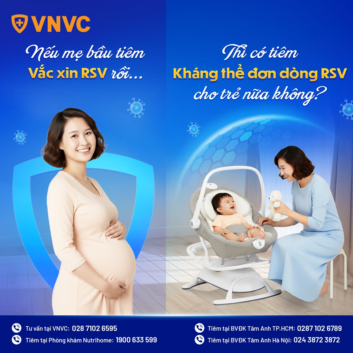 Mẹ bầu đã t.iêm vac_xin R.S.V rồi thì có cần t.iêm Kháng thể đơn dòng R.S.V cho bé nữa không